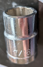 Image of 7/16"  AF 3/8" drive socket  12 point bi-hex
