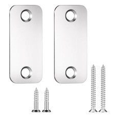 Juego de 2 placas de llenado de orificios de borde de puerta, 2-1/4" placa de cubierta de orificio de puerta de acero inoxidable