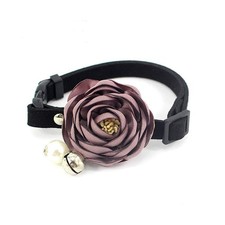 PETFAVORITES Peony Flower Cat Dog Collar Bow Tie - Suede Puppy Necklace with ...