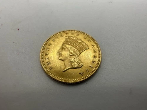 1873 USA $1 Dollar. Large Indian Head Gold Coin Type 3 Nice Condition -B98