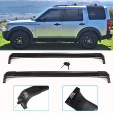 FOR LAND ROVER DISCOVERY 3 & 4 ALL BLACK CROSS BARS RAILS ROOF RACK WITH LOCK UK