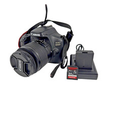 Canon EOS 4000D DSLR Camera, Lens, Charger, Battery, Memory Card, Strap