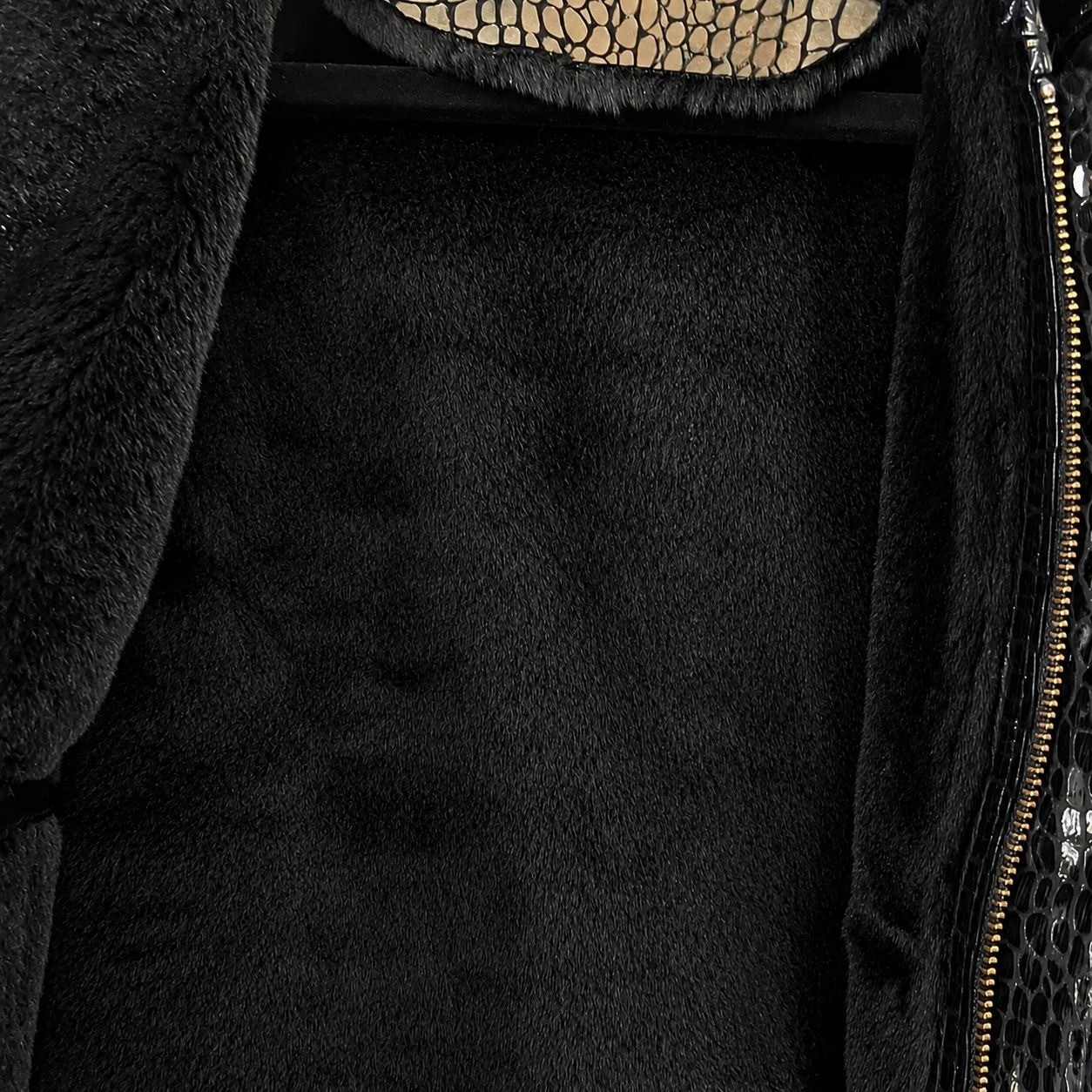 Sean John Croc Embossed Faux Leather Full Zip Jacket Faux Fur Lined Bomber Coat image 10