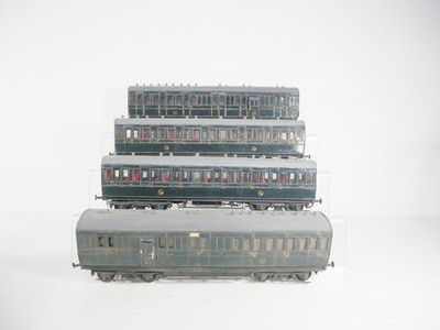 Spur O SDJR blaue Drehgestellwagen x 4