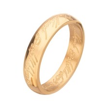 Lord Of The Rings One Ring Stainless Steel Gold IP Adult Replica Ring Size 13