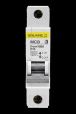 SQUARE D 16 AMP CURVE B 6kA MCB CIRCUIT BREAKER DOMAE DOM16B6