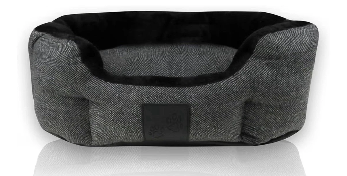 Mello The Ultra Luxe Bolster Dog Pet Bed 29.5L x 21.5W x 6H Washable Pet Passion