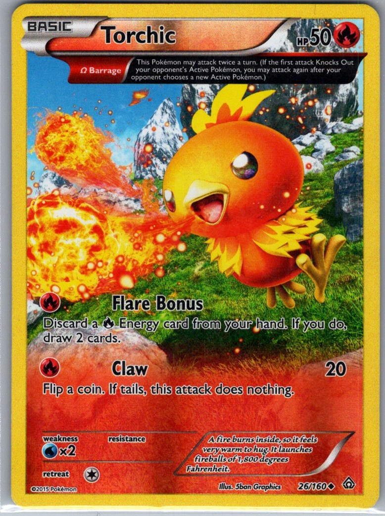 Torchic (Omega) 26/160 Reverse Holo - XY - Primal Clash - Pokemon Card - LP