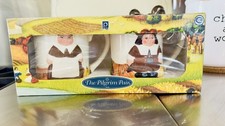 PUBLIX THE PILGRIM PAIR THANKSGIVING COFFEE MUGS SET OF 2 NEW IN BOX
