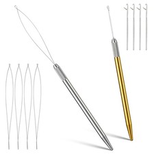 2sets Hair Tinsel Tool, Stainless Steel Hair Extension Loop Tool