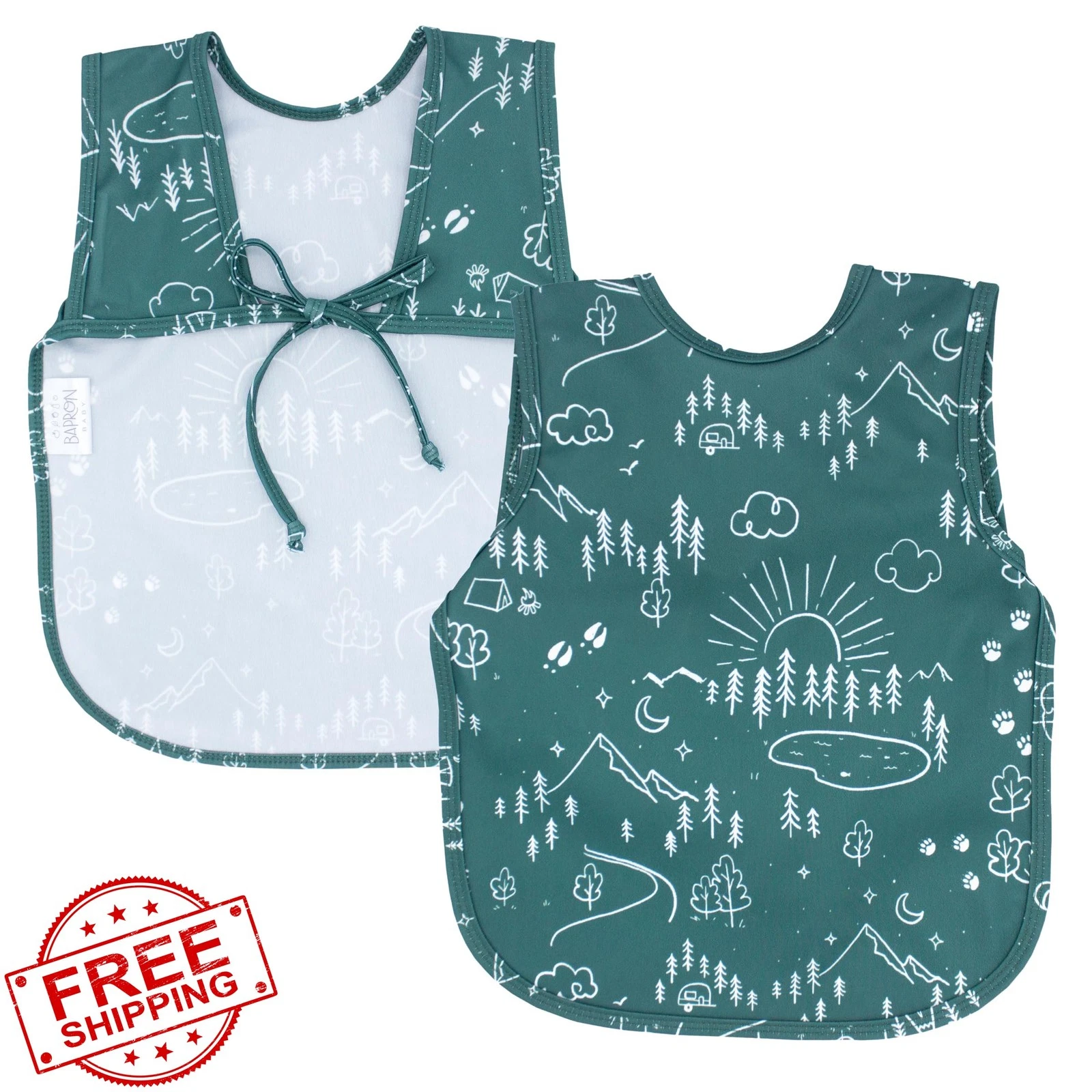 BapronBaby Pine Forest Bapron Toddler Bib Preschool 3-5