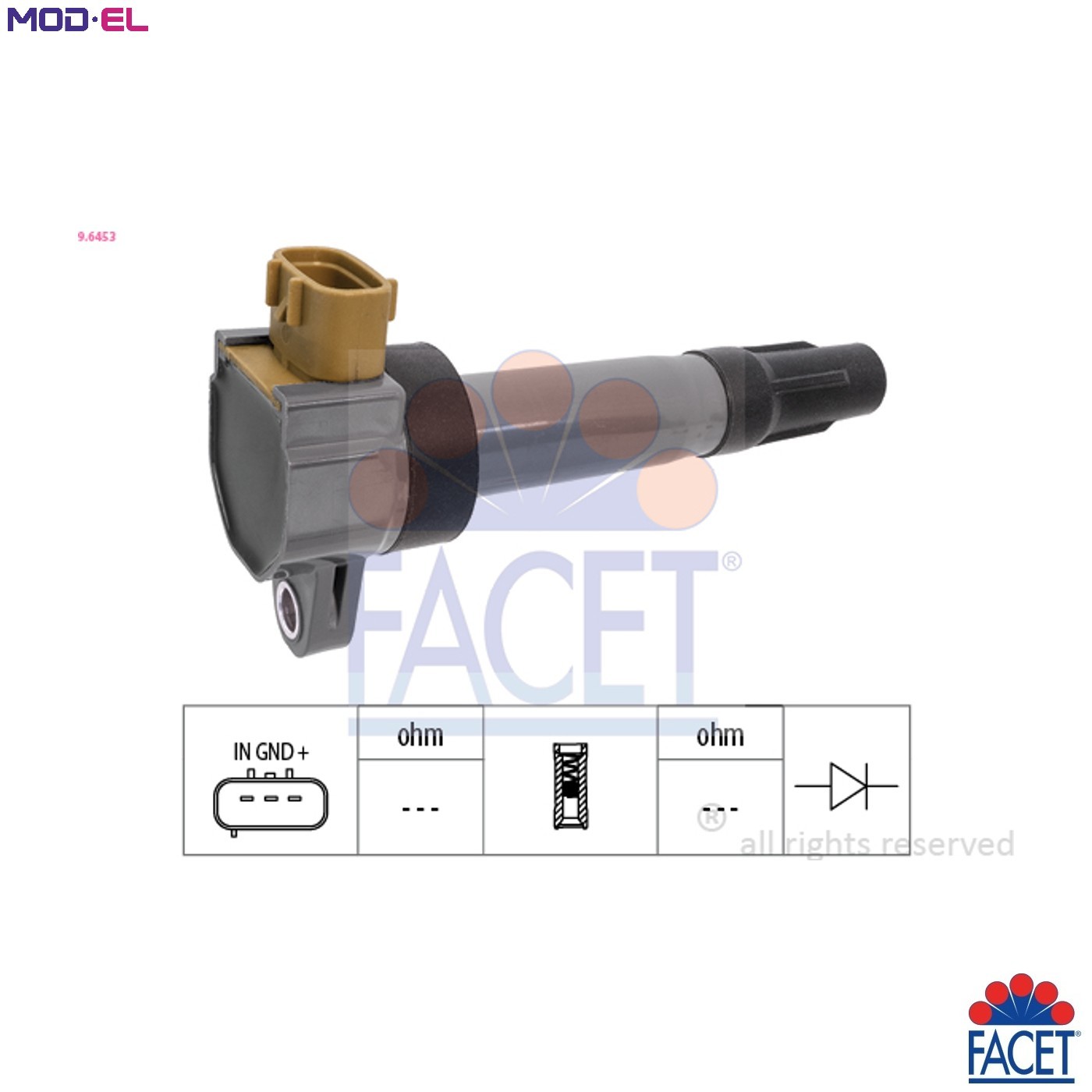 FACET Ignition coil OPEL,NISSAN,SUZUKI 9.6453 71750222,71768140,71768298 Coil pack,Ignition coil pack,Engine coil,Engine coil pack 71768580,93194165 - Image 5