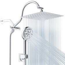 Shower Head Combo 10 inch Rainfall Shower Head with Handheld Sprayer Set Chrome
