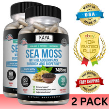  2 Pack Irish Sea Moss, Bladderwrack  Burdock, Thyroid, Immune Energy Support