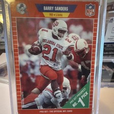 Pro Set 1989 Barry Sanders Rookie #494 Detroit Lions NFL Football Trading Card. rookie card picture