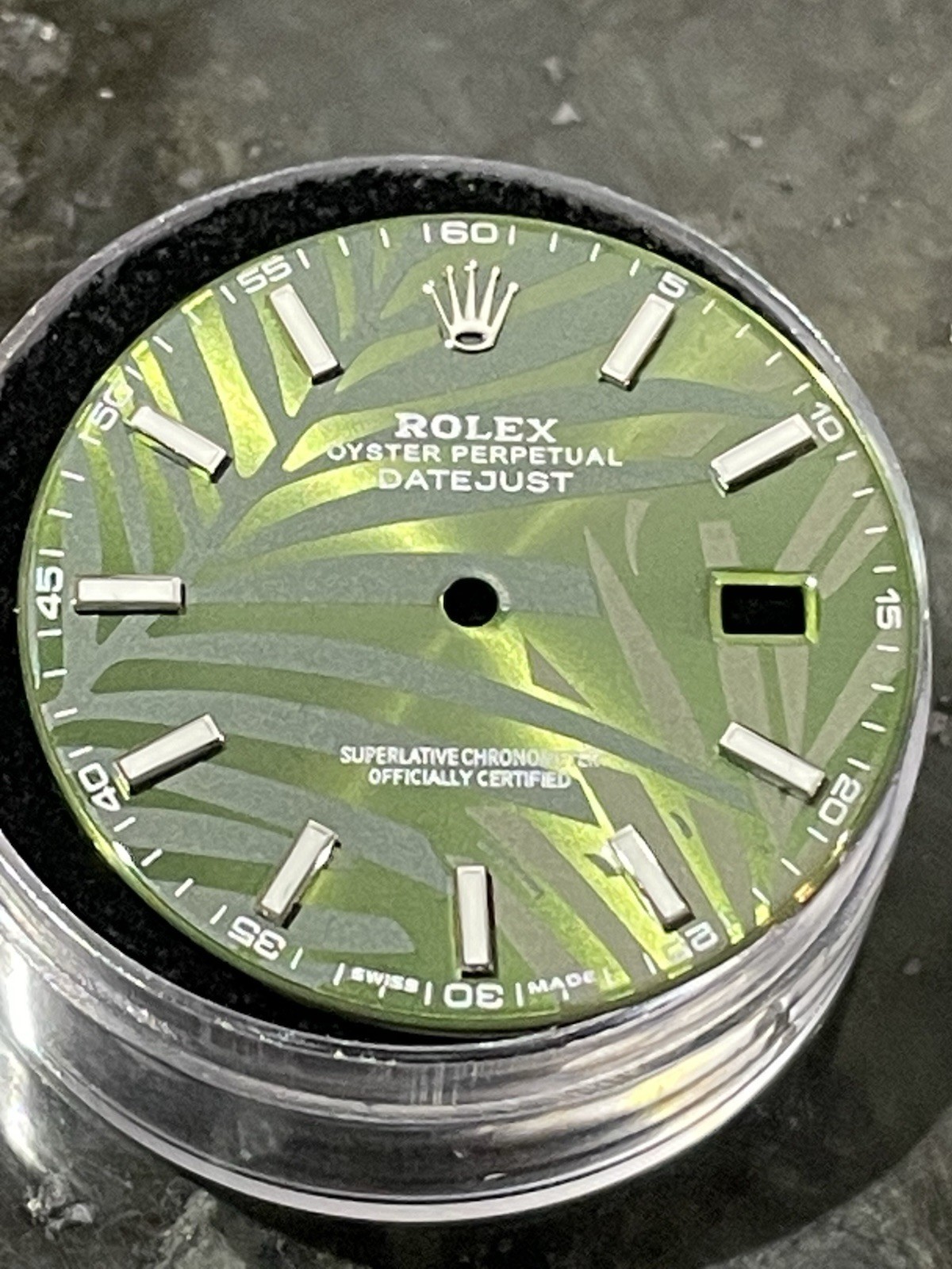 Rolex Datejust II 41mm Custom Green Palm Motif Lume Dial Models 126300 & 126334 image 2