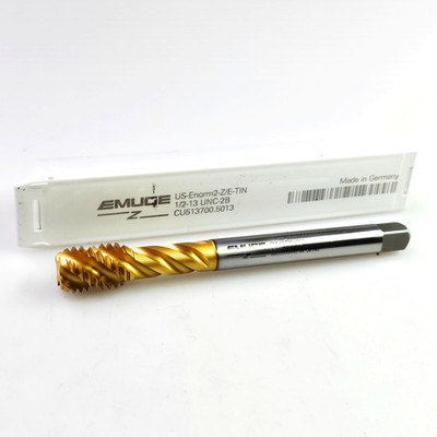 Emuge 1/2-13 UNC-2B Spiral Flute CU513700.5013 Enorm2-Z/E-TIN Bottoming