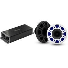 Kicker Marine KPX300.4 Powersports Amp  8" HLCD Marine LED Speakers