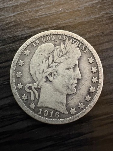 1916 D Barber Silver Quarter