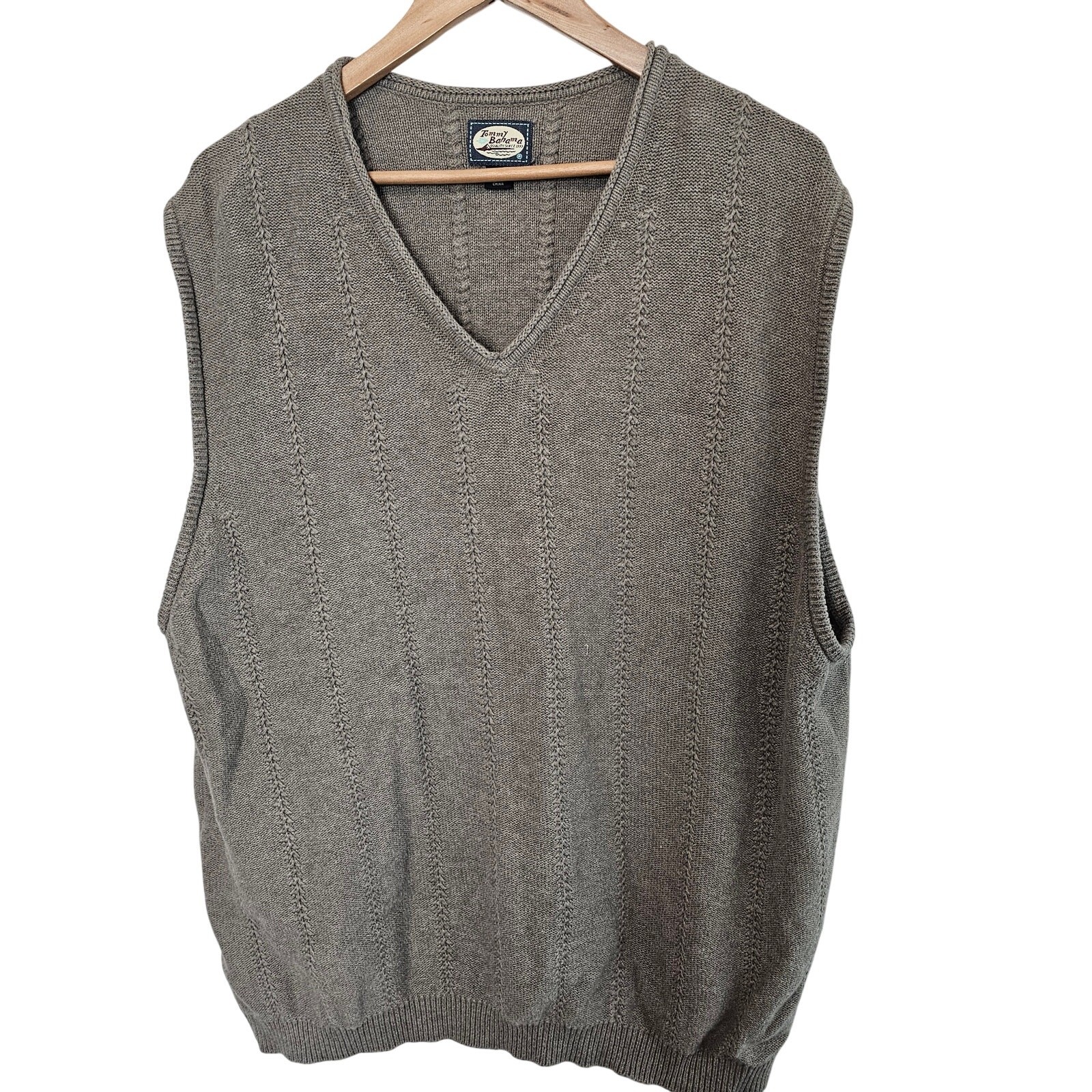 Vintage Tommy Bahama Sweater Vest Mens XXL 90s Knit Tan Preppy Academia Grandpa