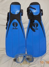 U.S. Divers Deep Sea Pulse Scuba Diving Fins Size Small Men's 7 Women's 9  Mask
