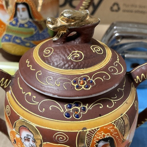 Vintage Japanese Satsuma Dragon Hand Painted China Teapot Set (3) - Picture 22 of 24
