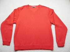 Cutter &Buck Sweater Mens Medium V Neck Burnt Orange Stretch Pullover Academia
