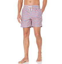 NEW Kanu Surf Men's Monaco Red, White  Blue Swim Trunks, Sz. Small