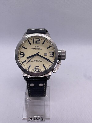TW STEEL CREAM CANTEEN TW1 USED CONDITION PRE OWNED WATCH WRISTWATCH QUARTZ 