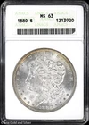 1880-P $1 Morgan Silver Dollar ANACS MS 63 | Soap Box Uncirculated UNC
