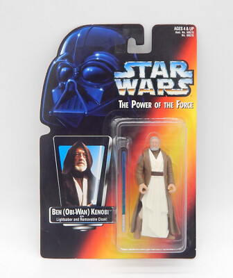 STAR WARS POTF 2 Ben (Obi-Wan) Kenobi - short Saber - orange Card - MOC Neu