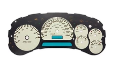 White Custom Gauge Face Overlay LED Edition for 2005 Trailblazer and GMC Envoy