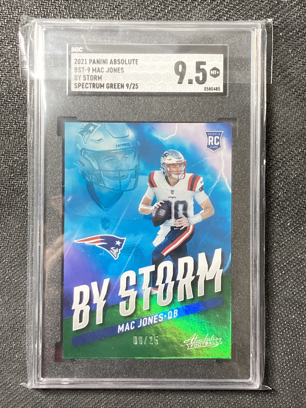 Mac Jones Panini Absolute By Storm #BST9 Green Spectrum