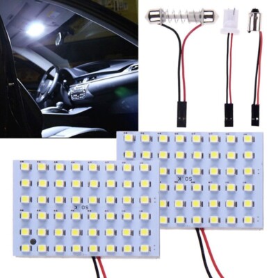 2 Stck. 12 V Auto 48 SMD LED Panel Licht Girlande Ba9s Kuppel Karte Innenraum Lampe Birnen