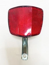 Red Rear Bicycle Reflector 2-3/4" X 2-1/4" & 4-1/2" Bracket for Bike - NOS