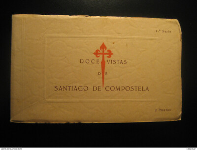 SANTIAGO DE COMPOSTELA Coru�a 1a Serie 12 Vistas Book Postcard SPAIN