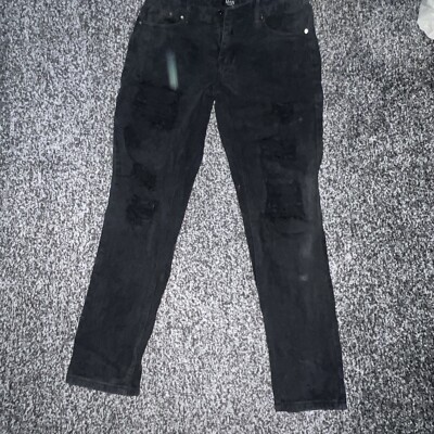 Jeans Boohoo Black Jeans With Rips Mens Boohoo MAN Jeans Mens - Main Image