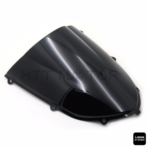 ESCUDO PARABRISAS TRANSPARENTE DOBLE BURBUJA NEGRO PARA 2004-2005 KAWASAKI ZX10R - Imagen 5 de 9