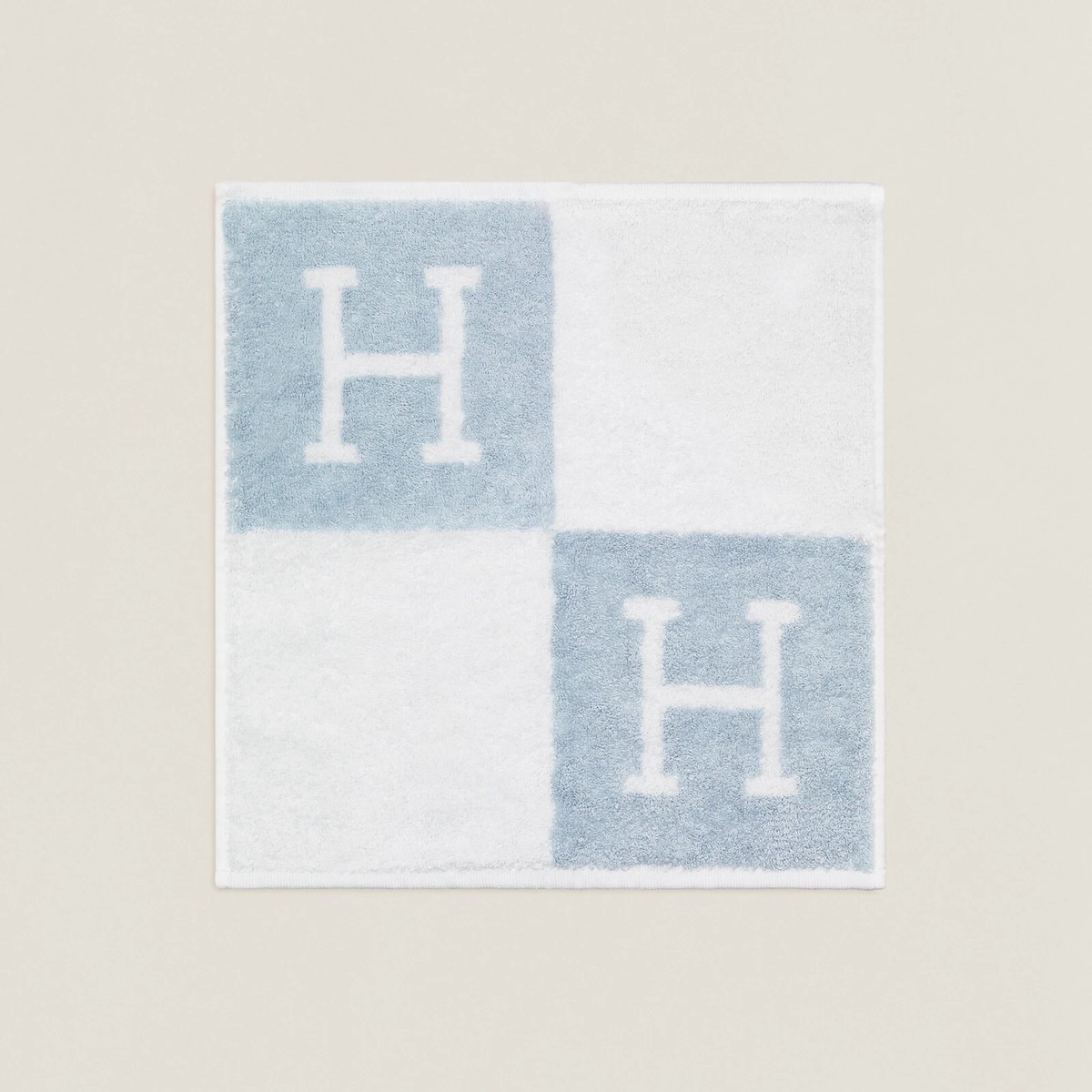 【HERMES】コットン100% Avalon towel HERMES AVALON WASH CLOTH BLEU GLACIER BABY TOWEL BLUE COTTON