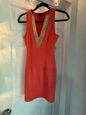 G by Guess Orange Sequin Embellished Sheath Mini Dress