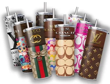 Purse Design 20 OZ STAINLESS STEEL TUMBLER CUP +LID/STRAW