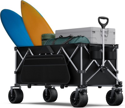 440Lbs Collapsible Wagon Cart,Beach Wagon with Big Wheels,Utility Wagons with We