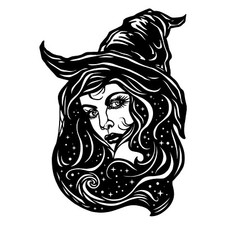 Bewitching Enchantress 2 pcs 4 Inch Black Fused Glass Decals