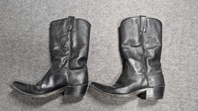 Durango Boots Mens 9 D Black Western Work Boots Vegan Made In USA Point Toe