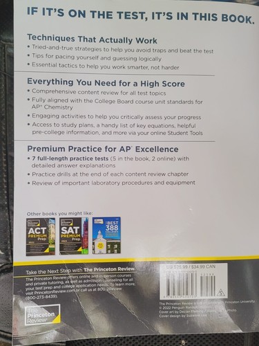 AP Chemistry Premium Prep, 2023 Princeton Review 7 Practice Tests Complete - Bild 4 von 5