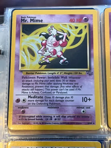 Mr. Mime Holo Rare | 1999 Jungle Unlimited | Near Mint | Possible 8 or 9