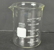 PYREX Glass 600mL Low Form Griffin Beaker Double Scale Graduated 1000-600 Single
