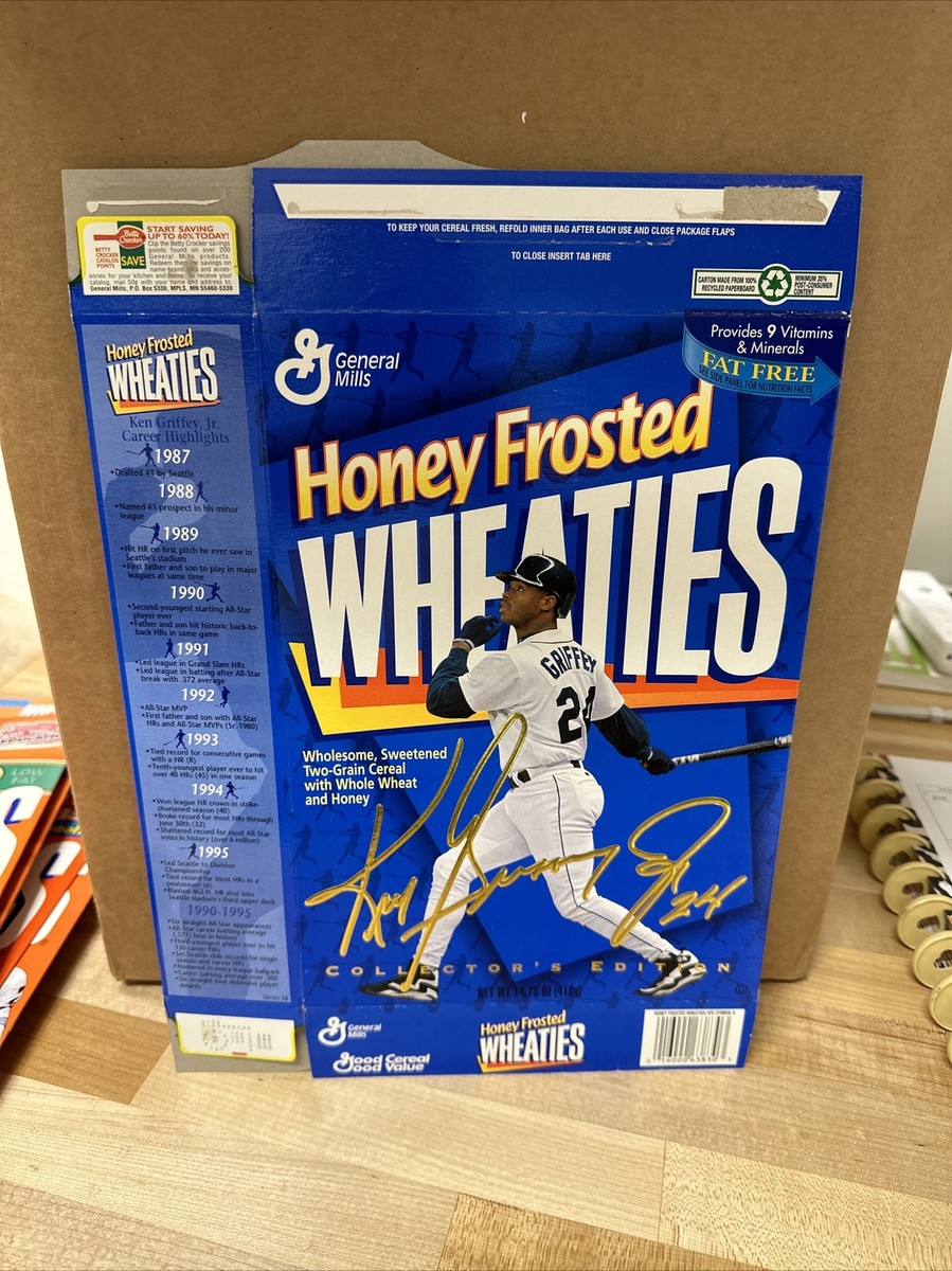 Ken Griffey Jr - 14.75 OZ Honey Frosted Wheaties Cereal Box - Flat