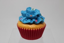 Kurt Adler Christmas Hanging Ornament Foam Cupcake Blue Sprinkles NON-EDIBLE