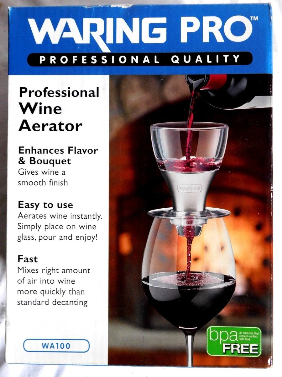 Waring Pro profissional doble ワイン Waring Pro Professional Wine Aerator-Brushed Stainless Accent-New